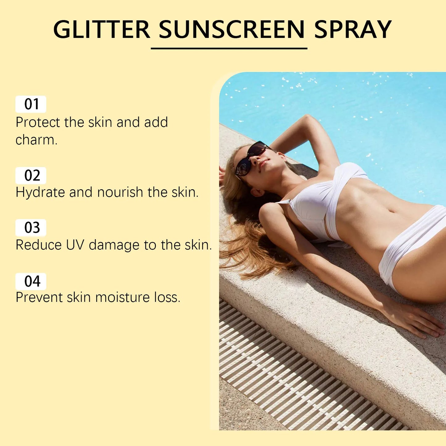 OceAura Glitter Shimmer Sunscreen Spray – Face & Body 50ml