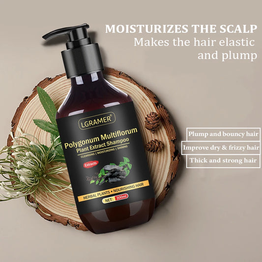 Herbal Polygonum Multiflorum Shampoo Oil Control Dandruff Control Itchy Relief Shampoo Moisturizing Nourishing for Men and Women Peaceful Pleasures Health and Wellness
