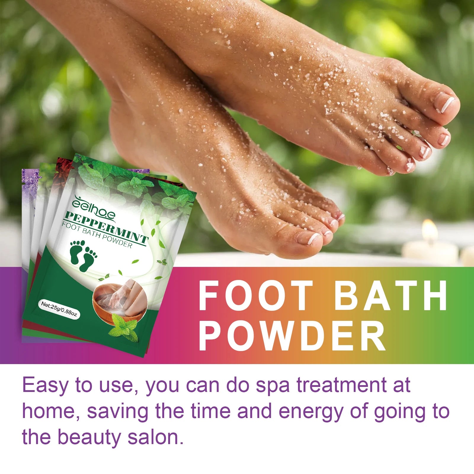 Foot Bath Salt Quickly Removing Dead Skin Soften Cuticles Reduce Foot Fatigue Discomfort Foot Care Spa Foot Exfoliation Therapy Peaceful Pleasures Health and Wellness