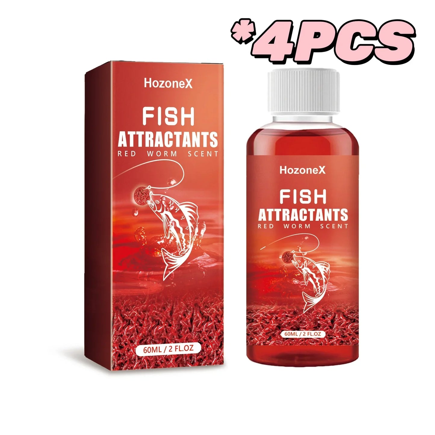 Red Worm Fish Attractant Liquid – Fast-Acting Bait Booster 60ml