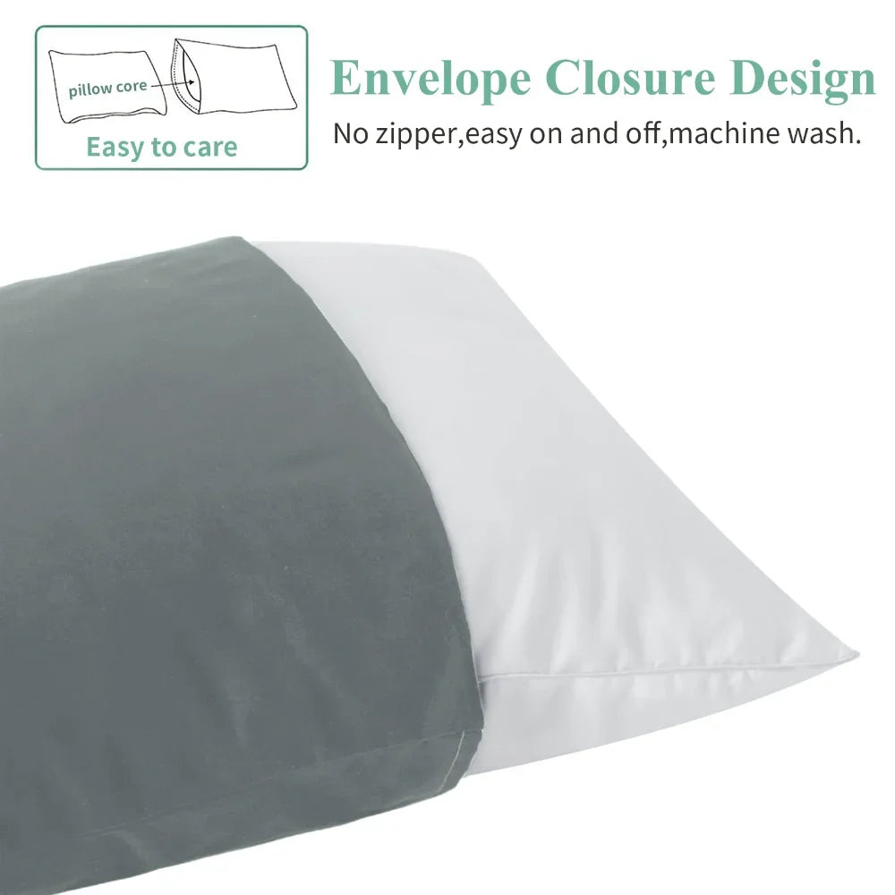 2pcs/set 51*66cm/51*101cm Rectangle Polyester Fabric Pillow Cases For Home/Hotel Pillowcases Solid Color Pillow Covers Peaceful Pleasures Health and Wellness