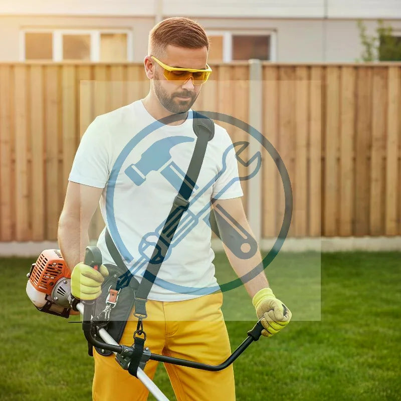Adjustable Trimmer Shoulder Strap | Breathable Padded Mesh Lawn Care