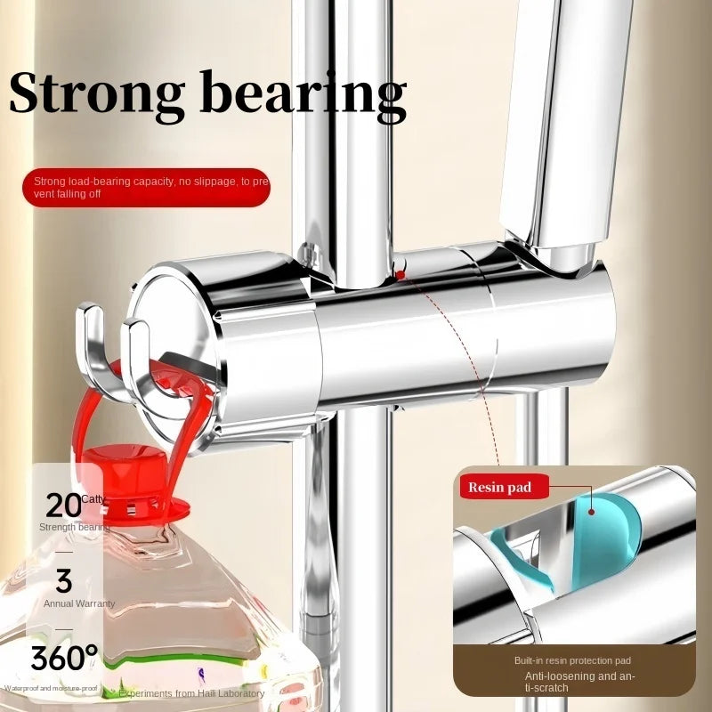 360° Adjustable Shower Head Holder – Wall Mount Slide Bar Bracket