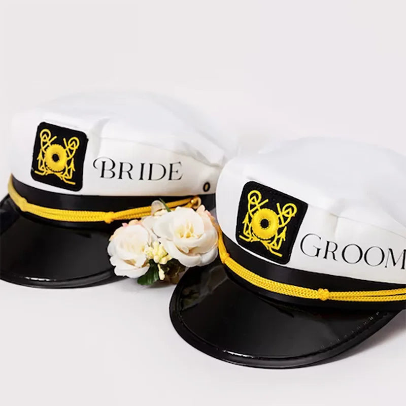 Nautical Captain Hat | Bride Groom Wedding Bachelorette Party