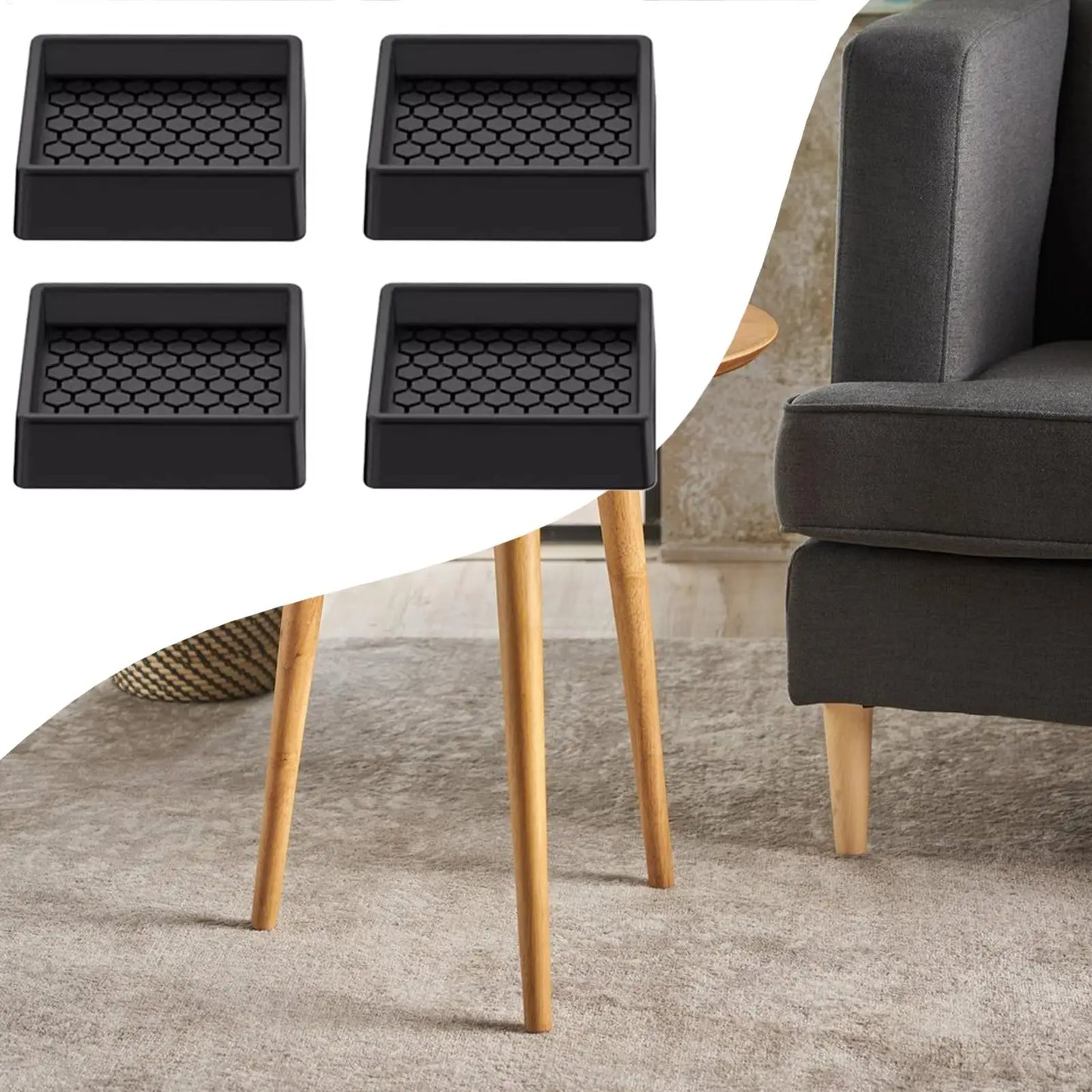 Silicone Furniture Floor Protectors – 4-Piece Anti-Skid Cups Furniture Floor Protectors Peaceful Pleasures Health and Wellness