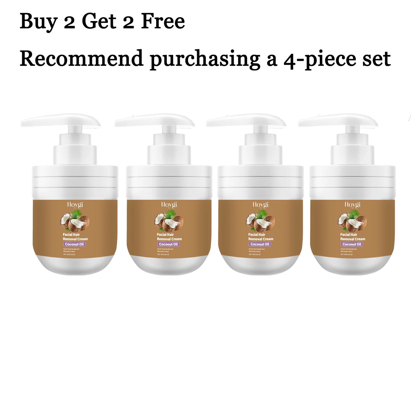 Coconut Hair Removal Cream 100g | Gentle Face Depilatory