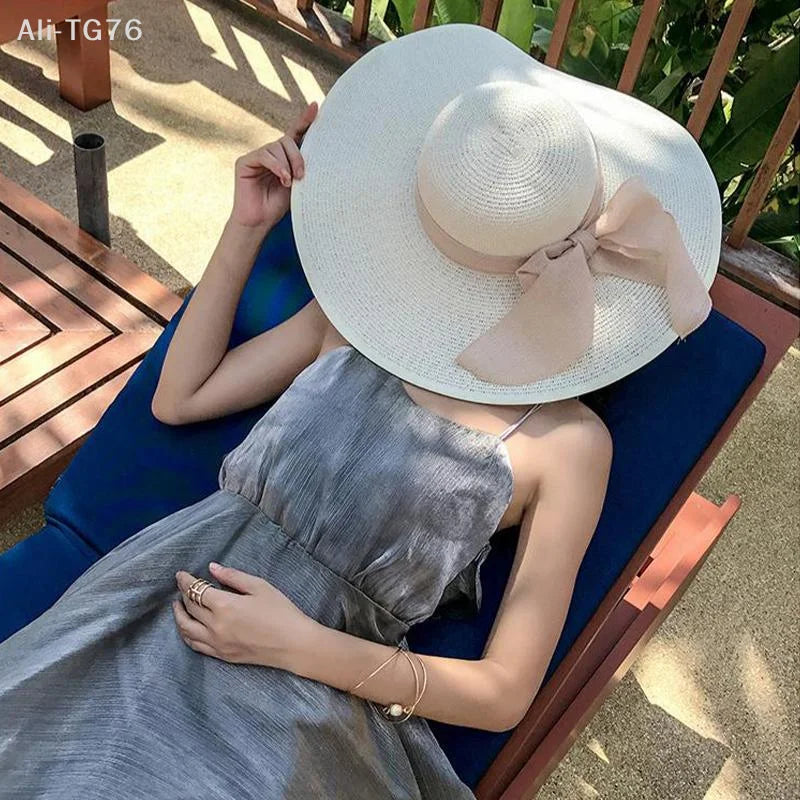 Women's Foldable Straw Sun Hat – Beach Travel Panama Cap