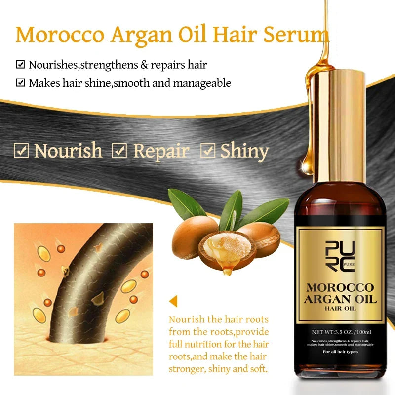 PURC Morocco Argan Oil Hair Care Kit – Shampoo, Mask & Serum