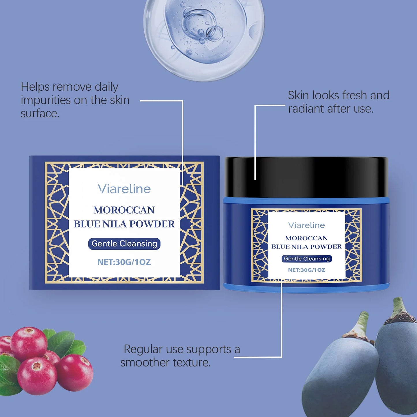 Viareline Brightening Mask Powder | Hydrating Pore-Refining Glow