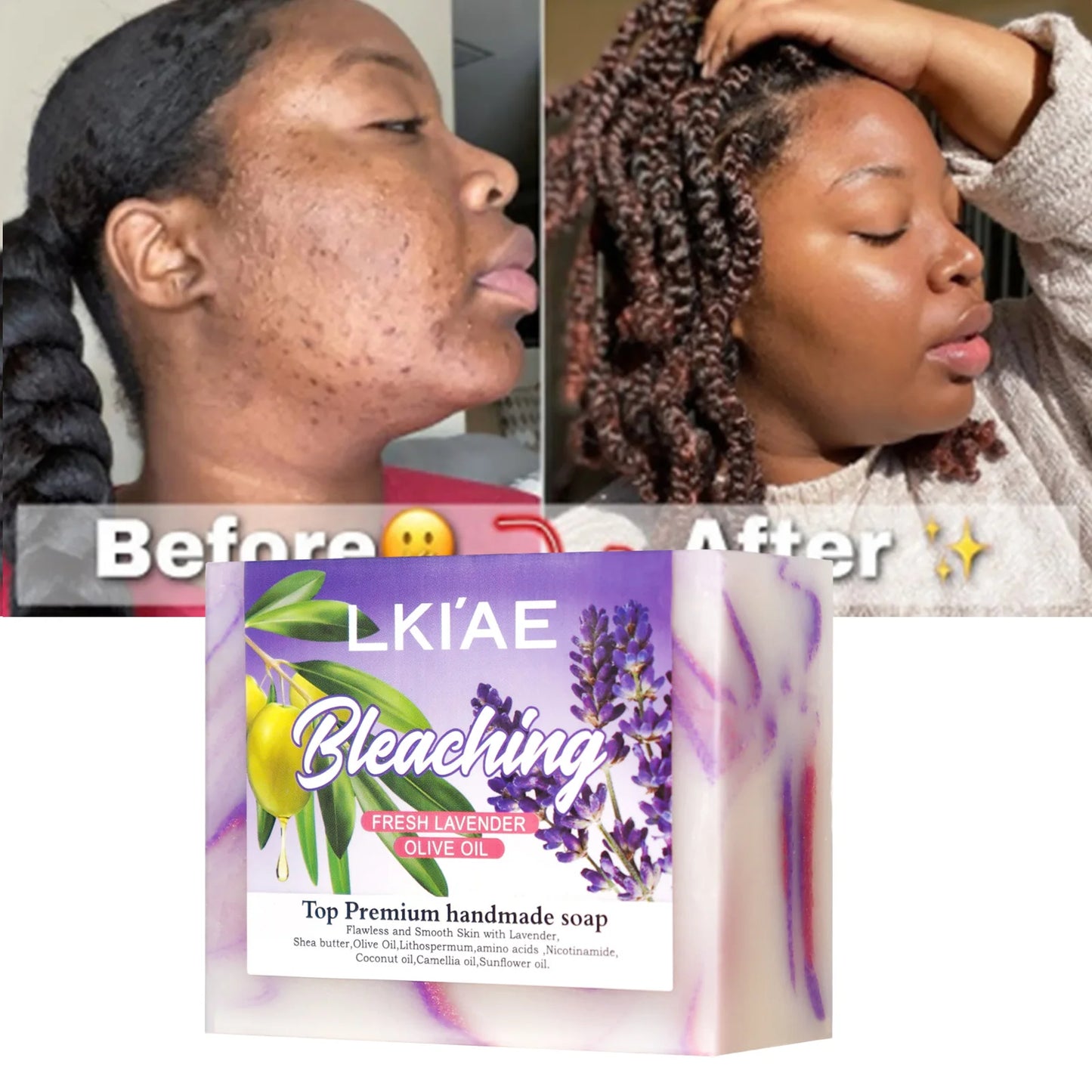 AILKE Lavender Brightening Soap Bar | Niacinamide & Glutathione 150g
