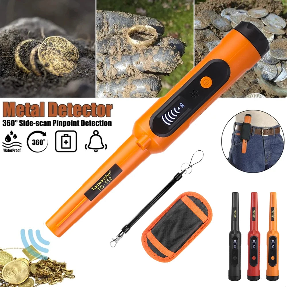 High Sensitivity Waterproof Metal Detector - 360° Scanning Adjustable Rod for Beach/Soil Hunting & Jewelry Pinpointing Peaceful Pleasures Health and Wellness
