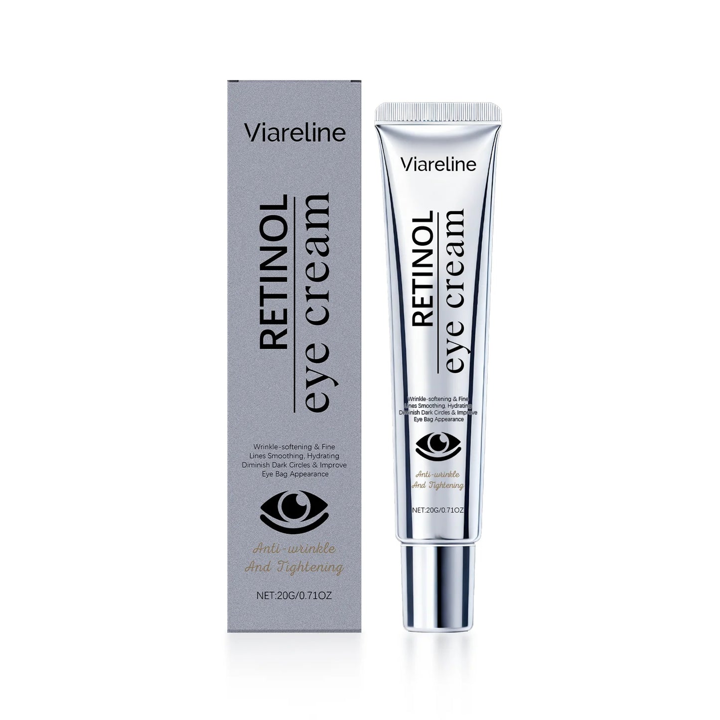 Retinol Eye Cream Reduce Wrinkles Firming Lifting Anti Dark Circles Puffiness Fade Fine Lines Hydrating Smooth Repair Eye Cream Peaceful Pleasures Health and Wellness 20g boxed