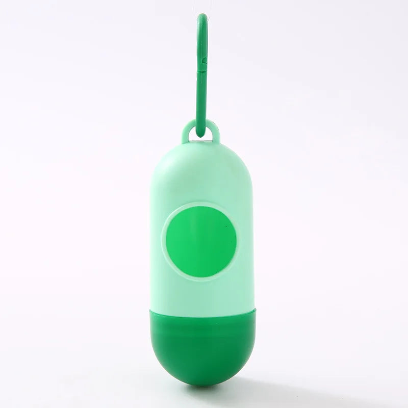 Portable Pet Waste Bag Dispenser Pill Shape Bullet-Shaped Garbage Box Cats Dogs Poop Extractive Clean-up Bags Outside Walking Peaceful Pleasures Health and Wellness Potty Picker H