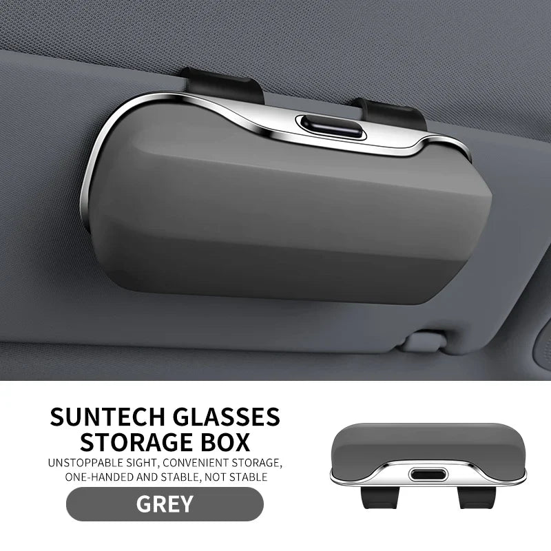Car Sun Visor Sunglasses Holder & Eyeglass Case | Press Button