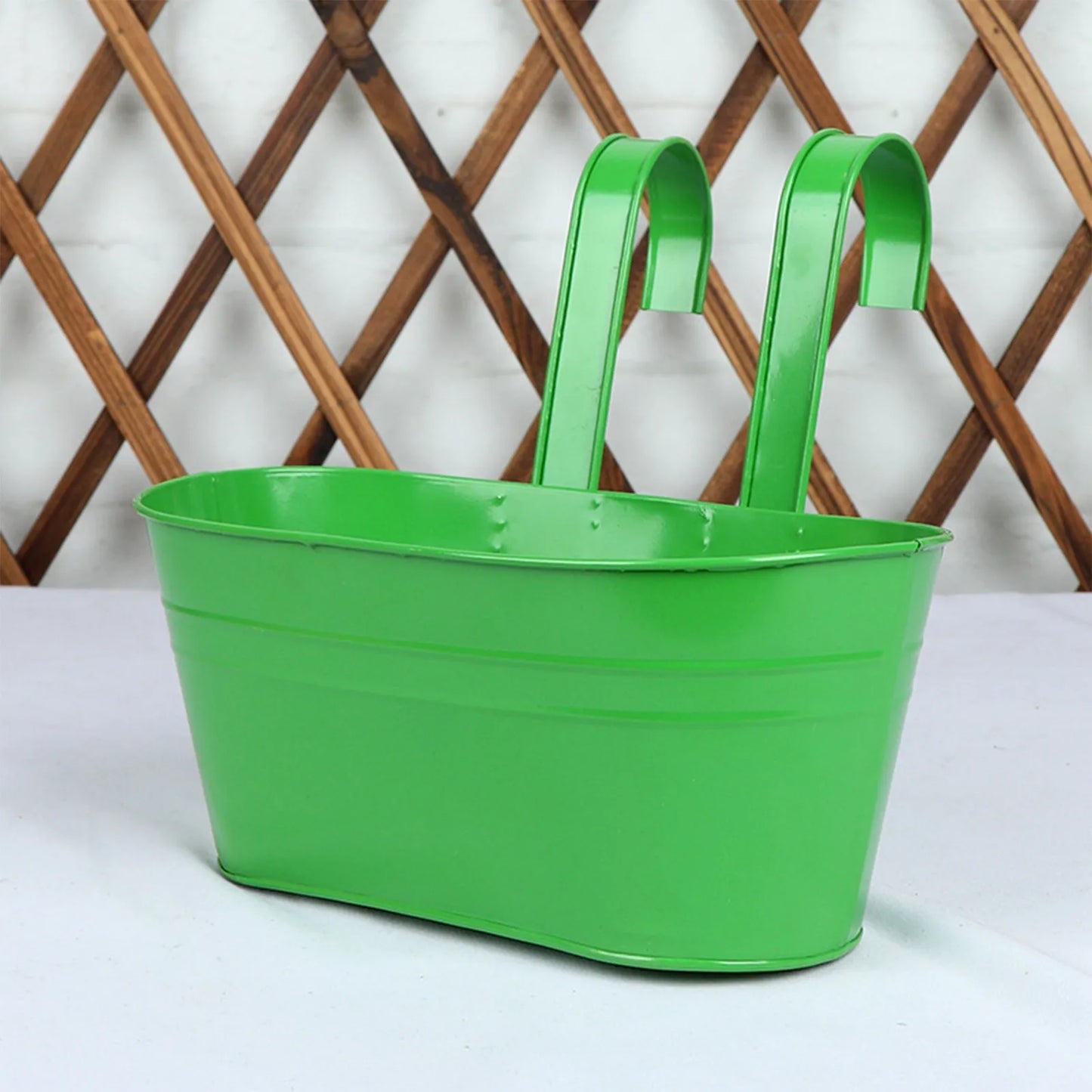 Metal Iron Hanging Flower Pots Balcony Planter with Detachable Hook, Durable Herb Pots Perfect for Fence Home Decor Peaceful Pleasures Health and Wellness K One Size