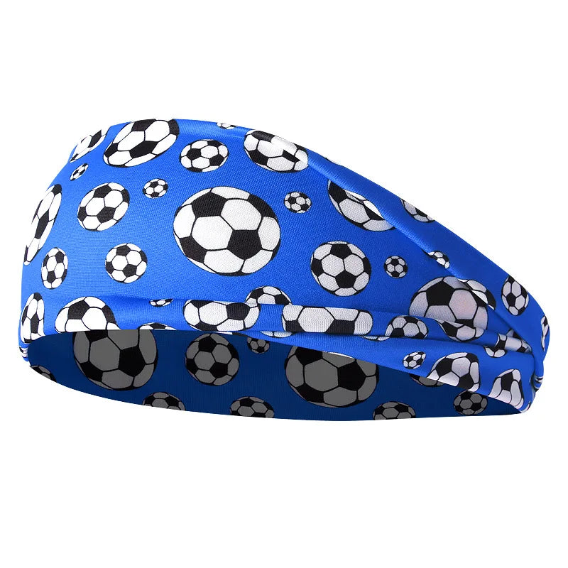 Women's Soccer Print Sports Headband | Elastic Sweatband