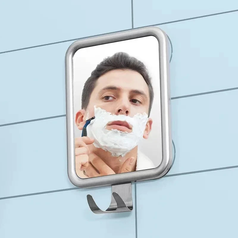 Anti-Fog Shower Mirror with Suction Cup & Shaver Holder
