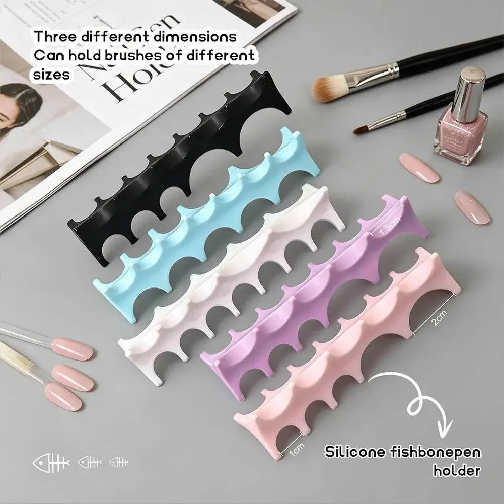 Soft Silicone Nail Pen Holder Brush Rack Shelf UV Gel Brush Display Stand Makeup Painting Pen Rest Organizer Nail Art Manicure Peaceful Pleasures Health and Wellness