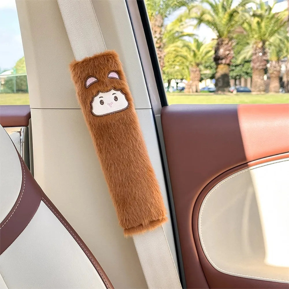 Cartoon Bear Plush Seat Belt Cover Cushion Pad for Kids