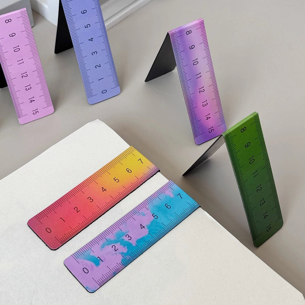 Bview Art Foldable Ruler Magnetic Bookmark Creative Page Holder