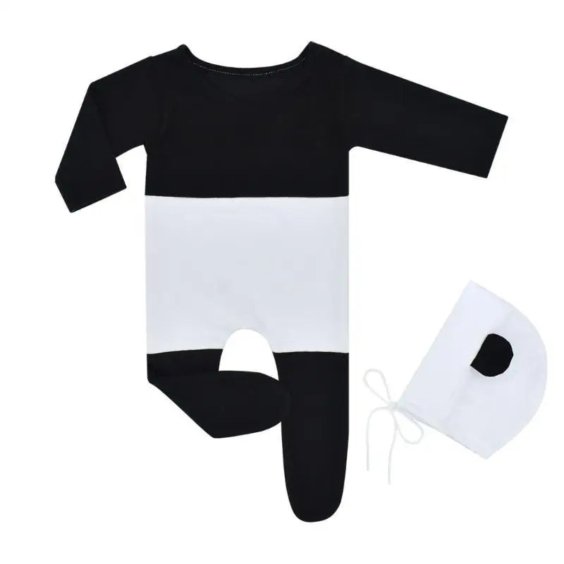 Panda Baby Romper & Hat Set – Newborn Photography Props
