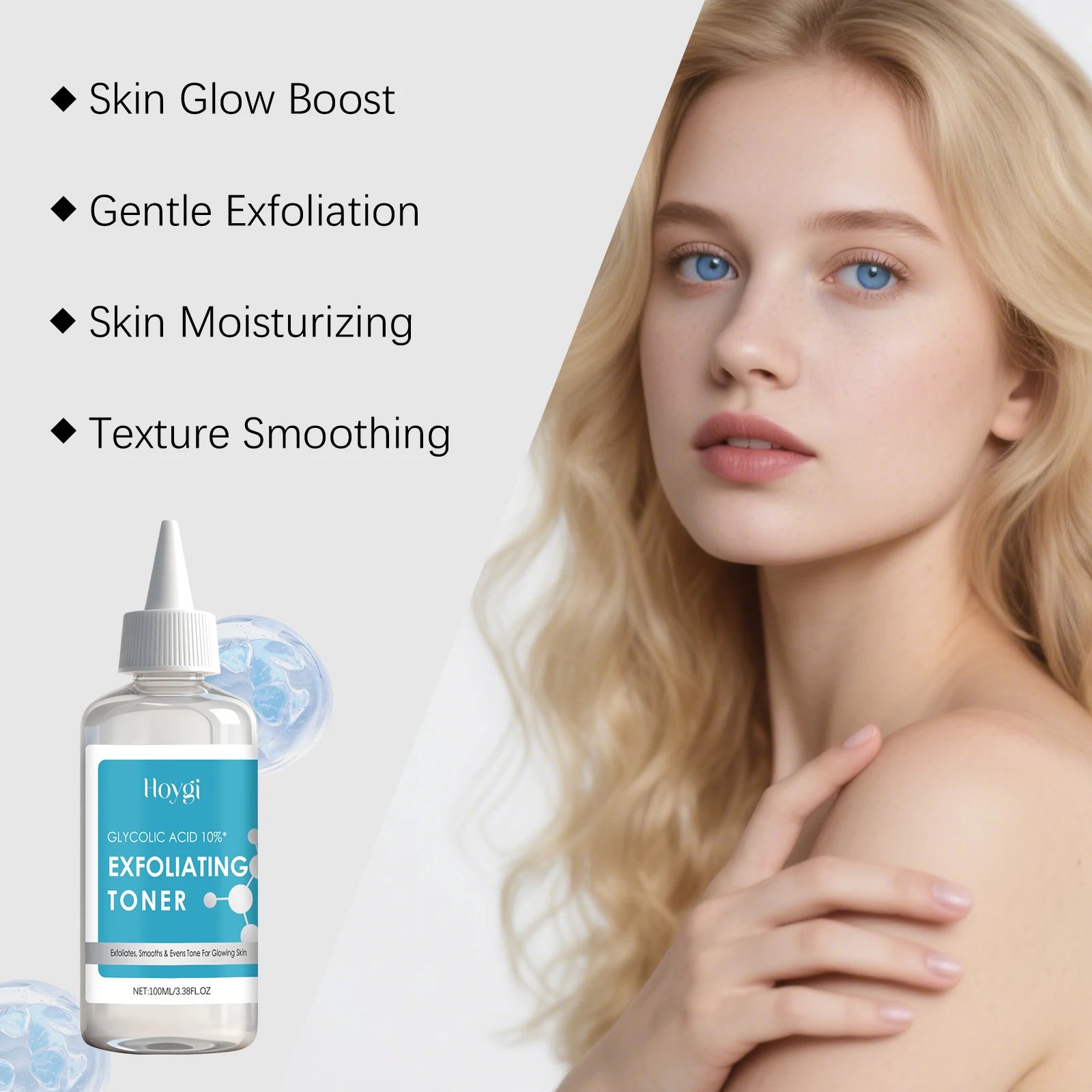Glycolic Acid 10% Toner Clarifying Dead Skin Removal Even Skin Tone Exfoliation Anti Acne Nourishing Moisturizing Face Serum Peaceful Pleasures Health and Wellness
