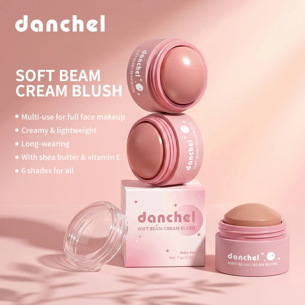Danchel Soft Beam Cream Blush – Multi-Use, Long-Wearing, 6 Shades