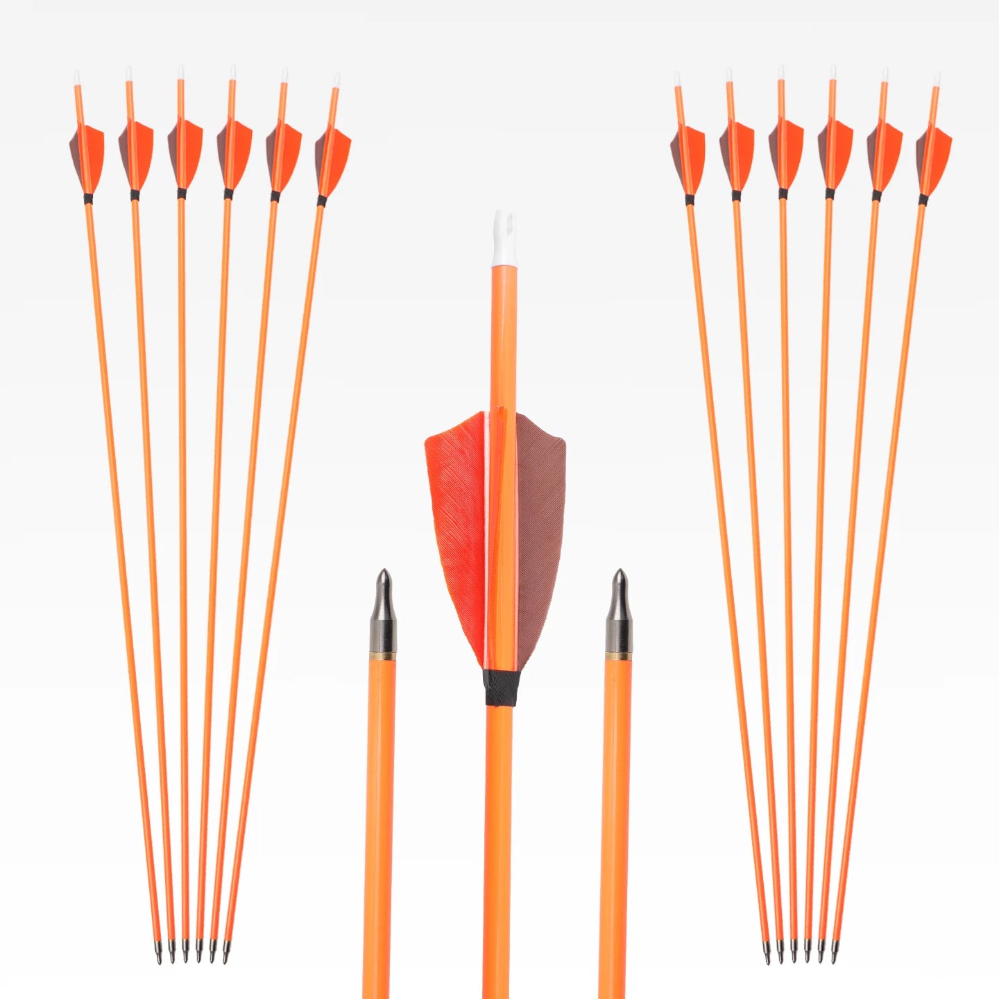 6 12 Mixed Carbon Arrow ID6 OD Sp500 Turkey Feather Archery Hunting