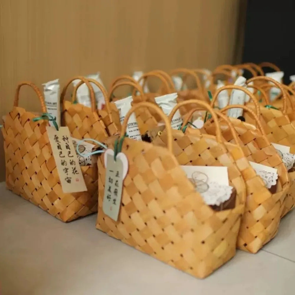 Rustic Hand-Woven Wicker Basket with Handle | Décor & Organizer