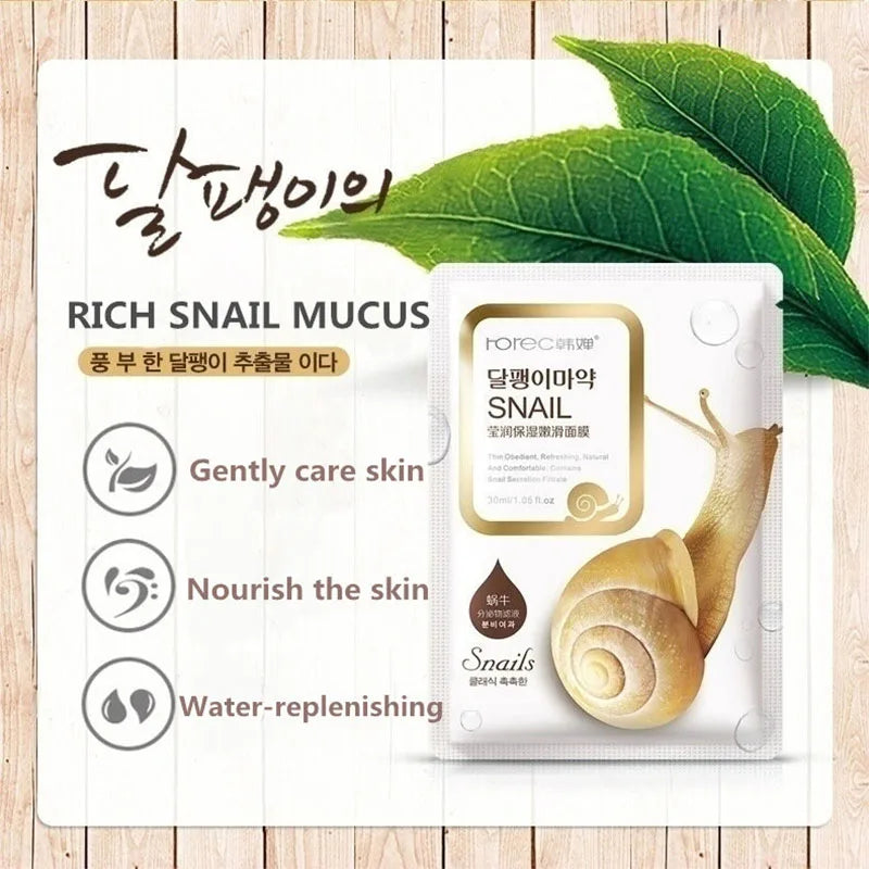 BIOAOUA Snail Mucin Sheet Mask – Anti-Aging & Whitening K-Beauty