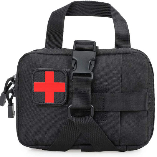 First Aid bag Upgrade Tactical EMT Pouch Rip Away Molle Medical kit IFAK Tear-Away Travel Outdoor Hiking mergency Survival kit Peaceful Pleasures Health and Wellness Black