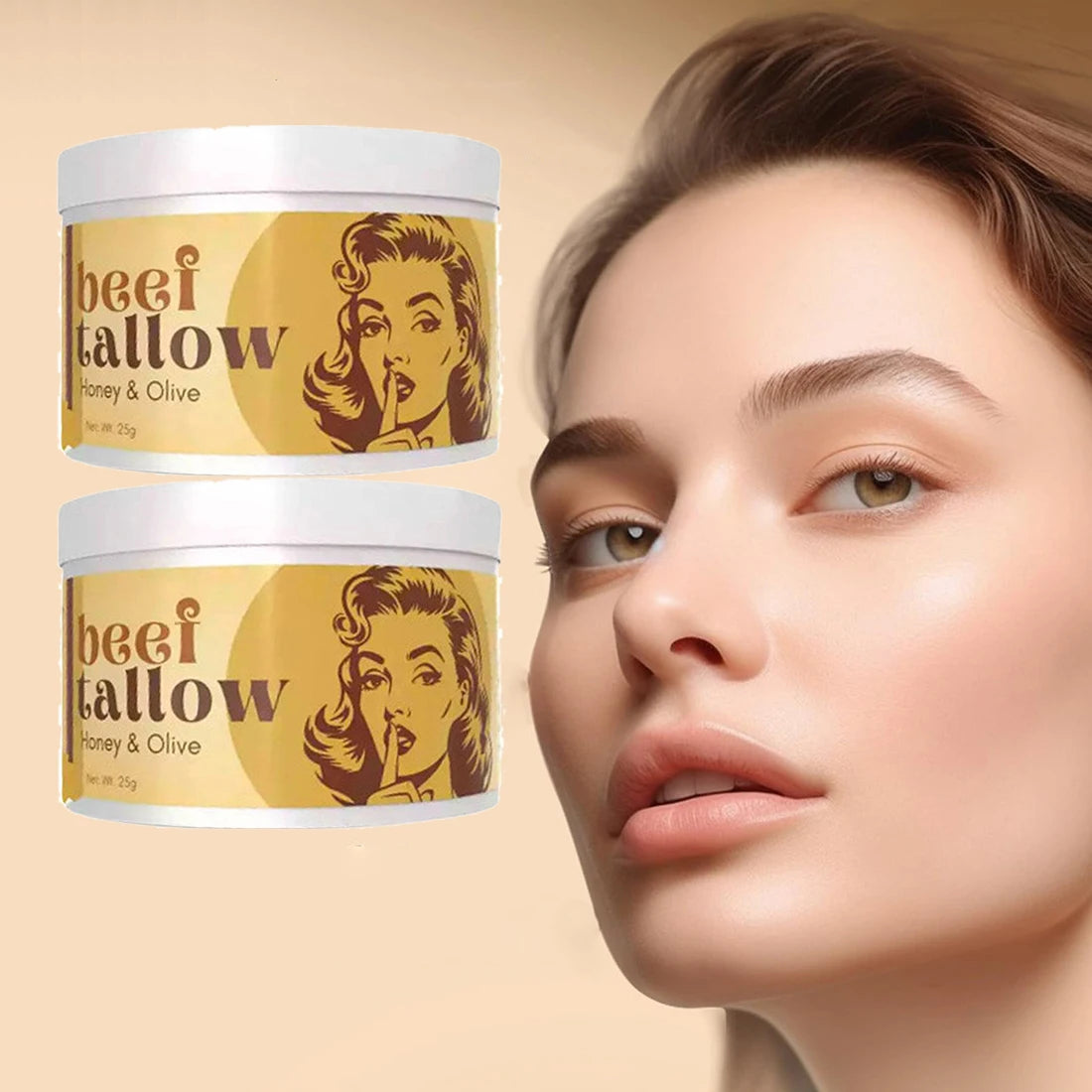 Whipped Beef Tallow & Honey Balm – 25g Natural Moisturizing Face Cream & Body Lotion, Fragrance-Free, Sensitive Skin Safe (1 or 2-Pack) Peaceful Pleasures Health and Wellness