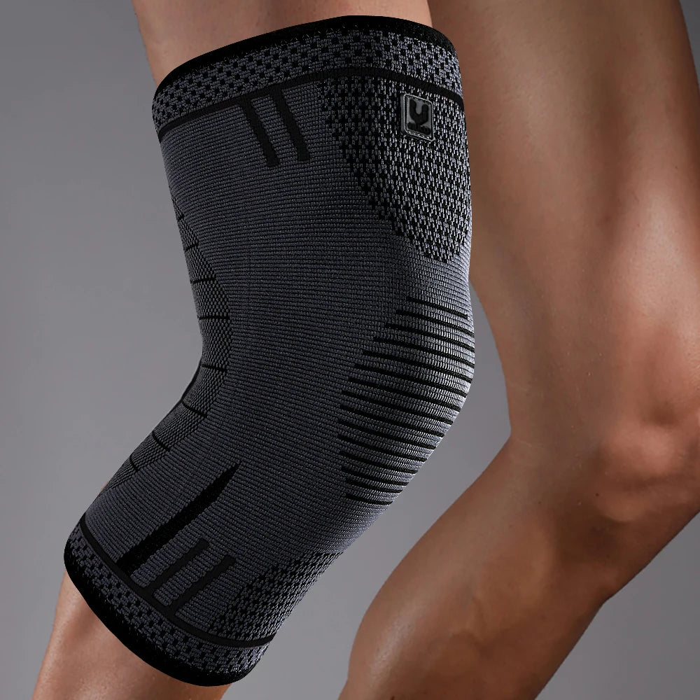 1 Pcs Compression Knee Support Sleeve Elastic Breathable Knee Pads Brace Springs Gym Sports Protector Basketball Volleyball Run Peaceful Pleasures Health and Wellness black M