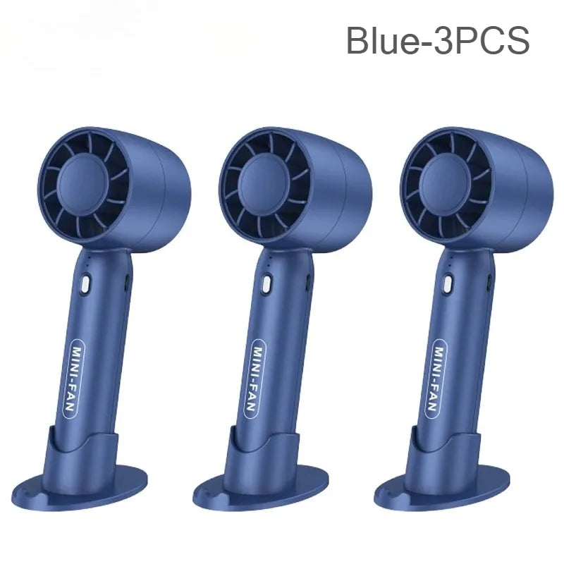 USB Rechargeable Mini Handheld Fan – 3 Speed Portable Desk Fan