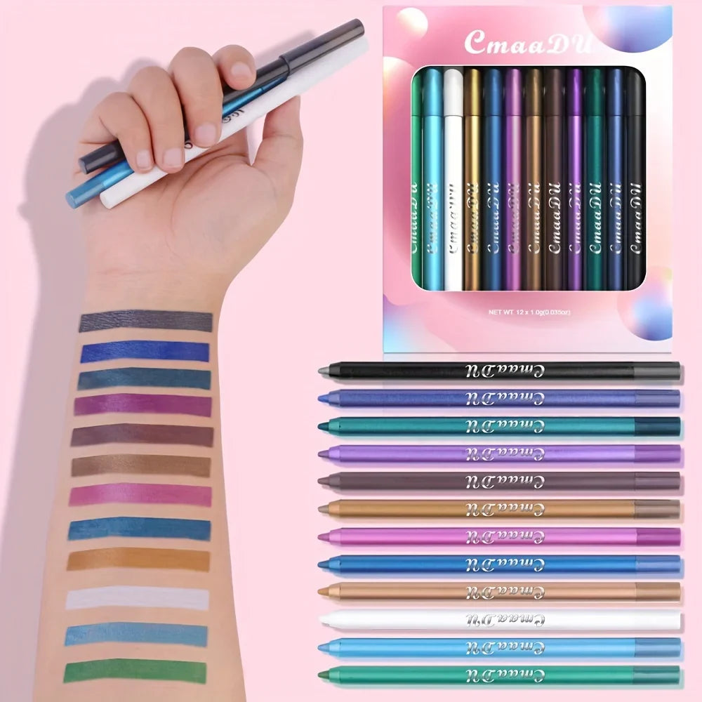 CmaaDu 12-Pc Glitter Eyeliner & Eyeshadow Pen Set – Shimmer