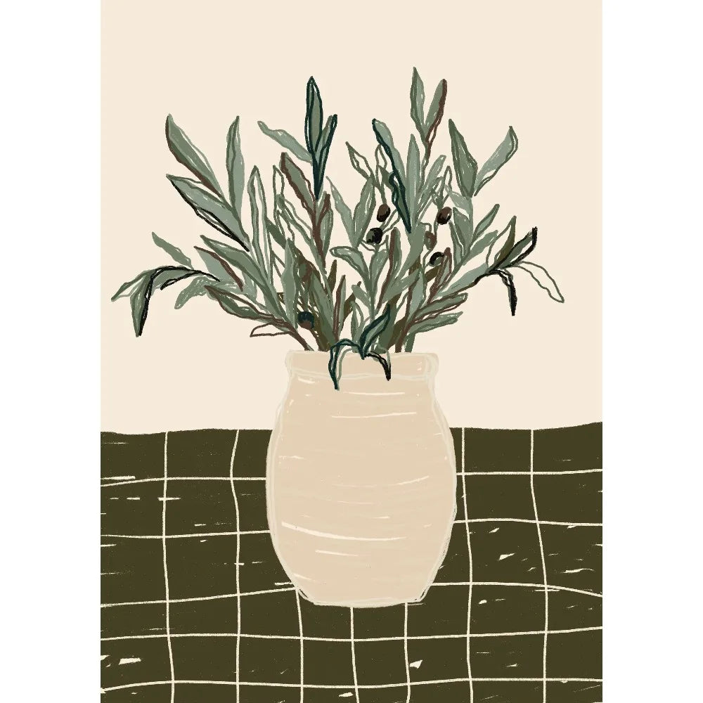 Garden Flower Vase Art Poster Flower Plant Illustration Print Canvas Painting Wall Art Picture Home Living Room Room Decorati Peaceful Pleasures Health and Wellness