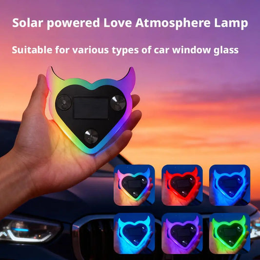Car Window Ambient Lights Solar Energy and Type-C Heart Shape Atmosphere Lamps Interior Decorative Lights With Suction Cup Peaceful Pleasures Health and Wellness