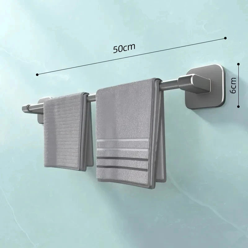 No-Drill Suction Cup Towel Bar | Wall Mounted Aluminum Rack
