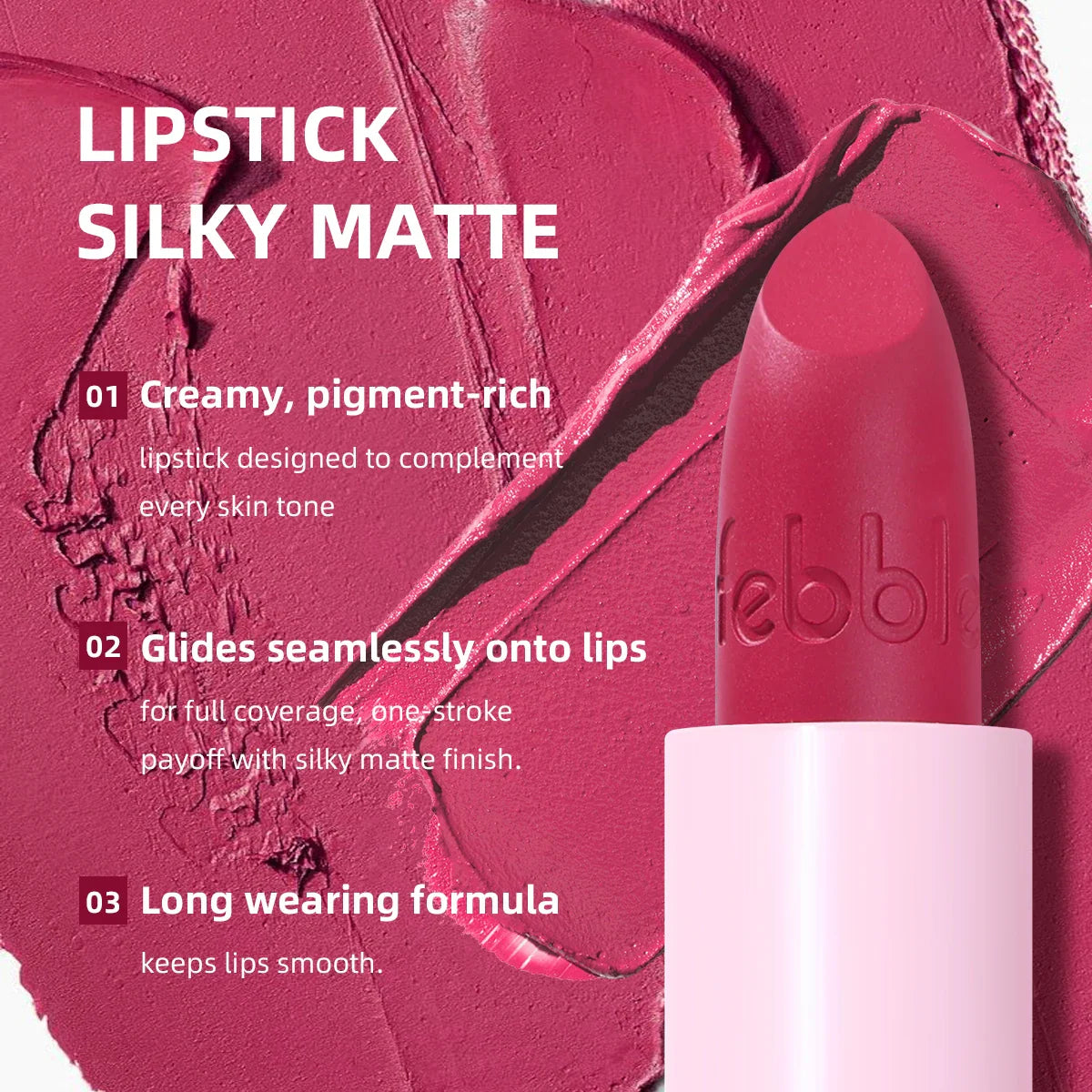 USHAS Matte Lipstick – Velvet Red Long-Lasting Lip Glaze