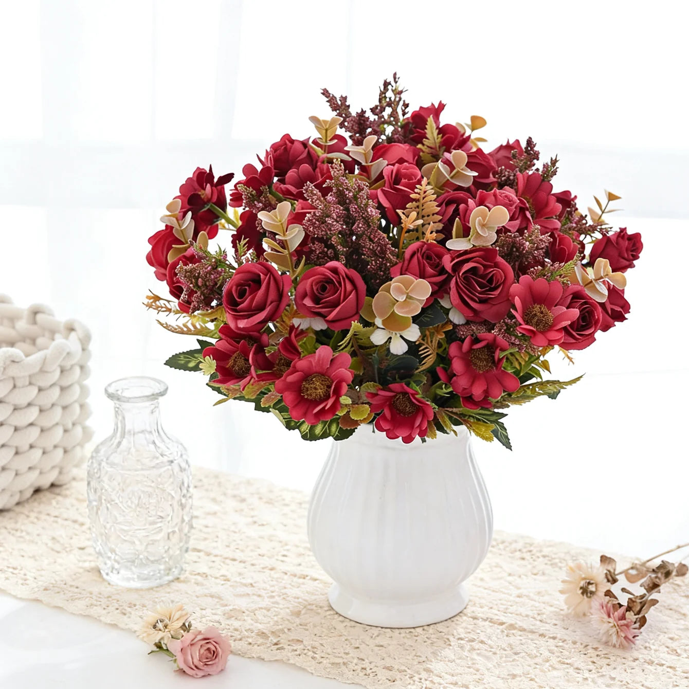 Artificial Silk Rose Bouquet | Wedding & Home Decor Flowers