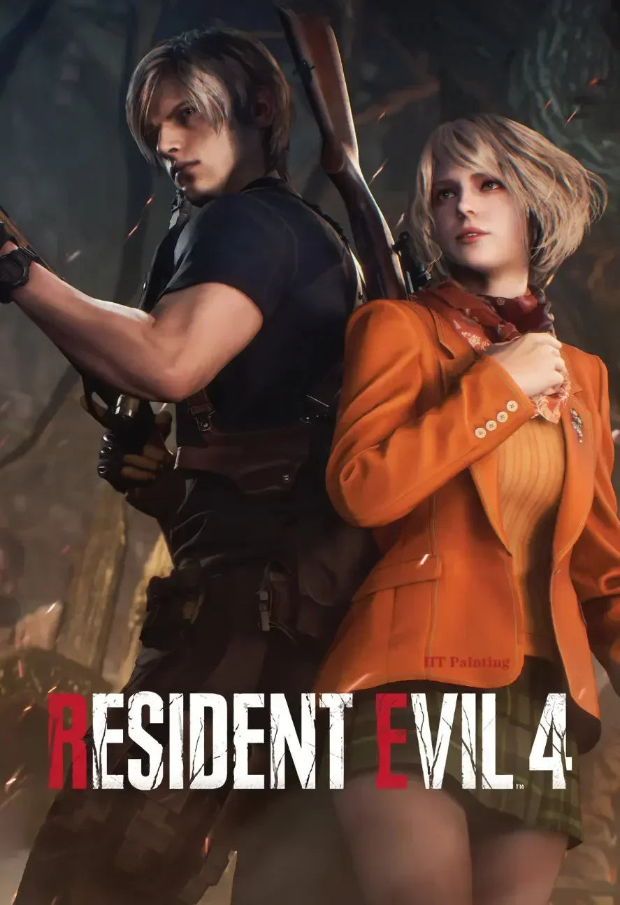 Classic Hot Video Game Resident-Evil 2 3 4 All Characters Vintage Poster Canvas Painting Wall Art Pictures Home Gamer Room De Peaceful Pleasures Health and Wellness 13 50x70cm