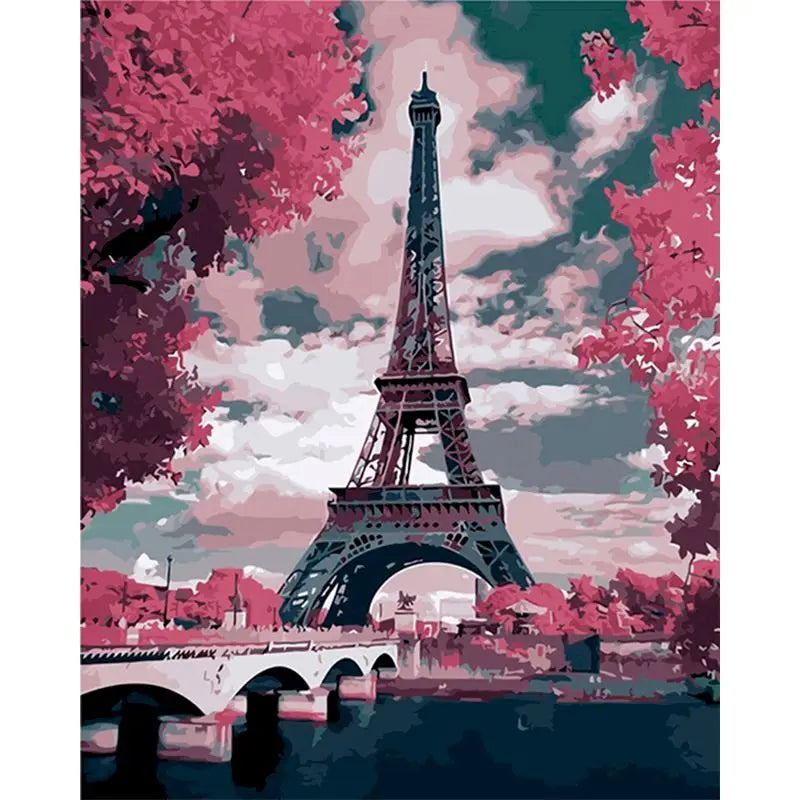 Paris Street Paint by Numbers Kit – 60×75cm DIY Canvas Art