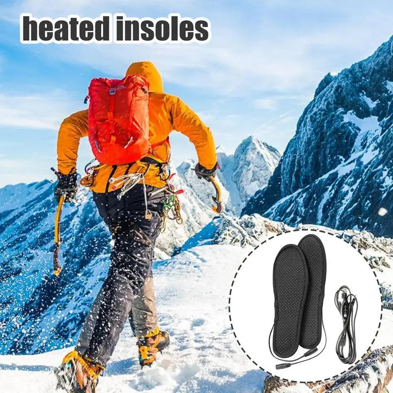 USB Rechargeable Heated Shoe Insoles with Remote Control