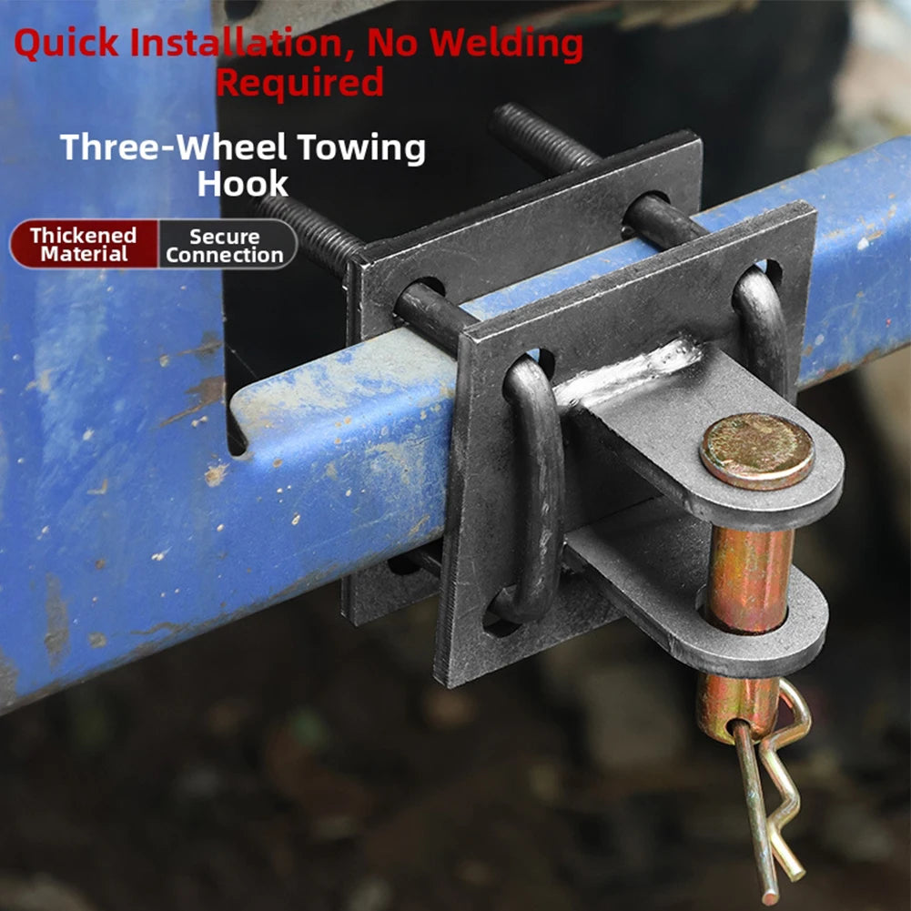Metal Tricycle Tow Hook Trailer Connector Split Design Food Cart