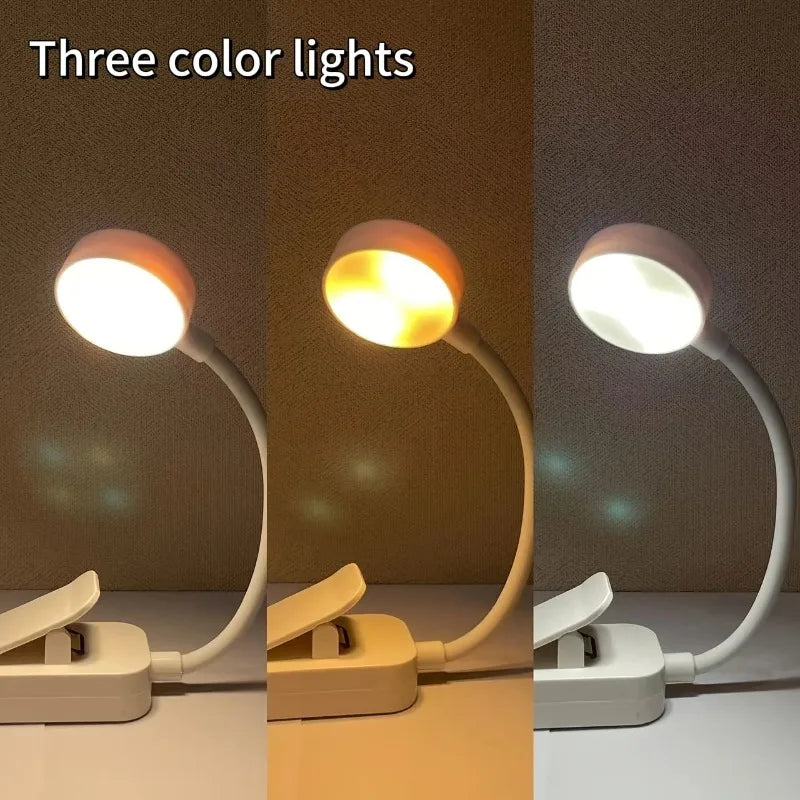 USB Reading Light – 3 Color Modes Eye-Care LED Book Lamp