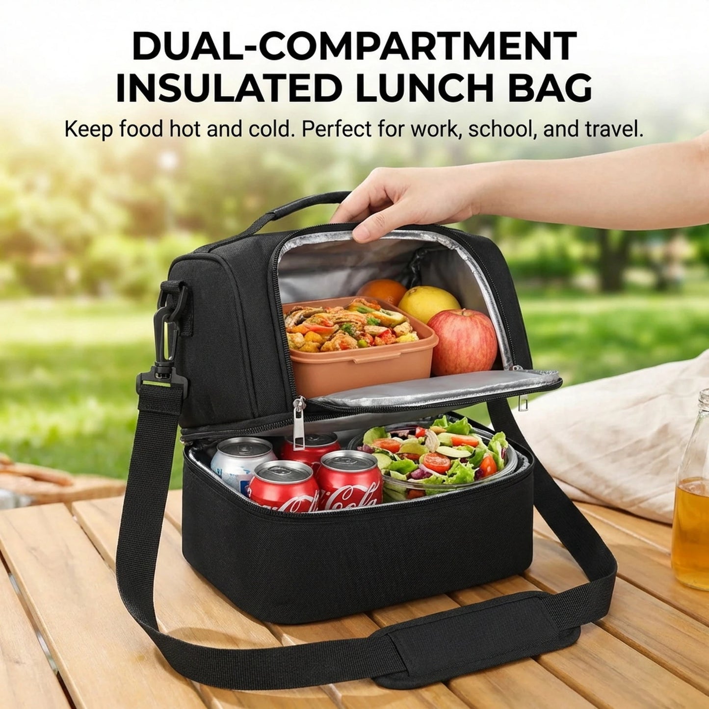 Aluminum Foil Insulated Lunch Bag Large Capacity Thermal Food Container Tote with Handles for Office School Picnic Travel Peaceful Pleasures Health and Wellness