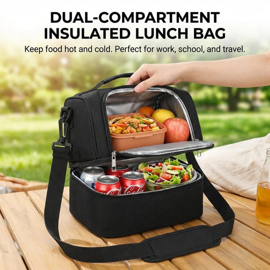 Aluminum Foil Insulated Lunch Bag Large Capacity Thermal Food Container Tote with Handles for Office School Picnic Travel Peaceful Pleasures Health and Wellness