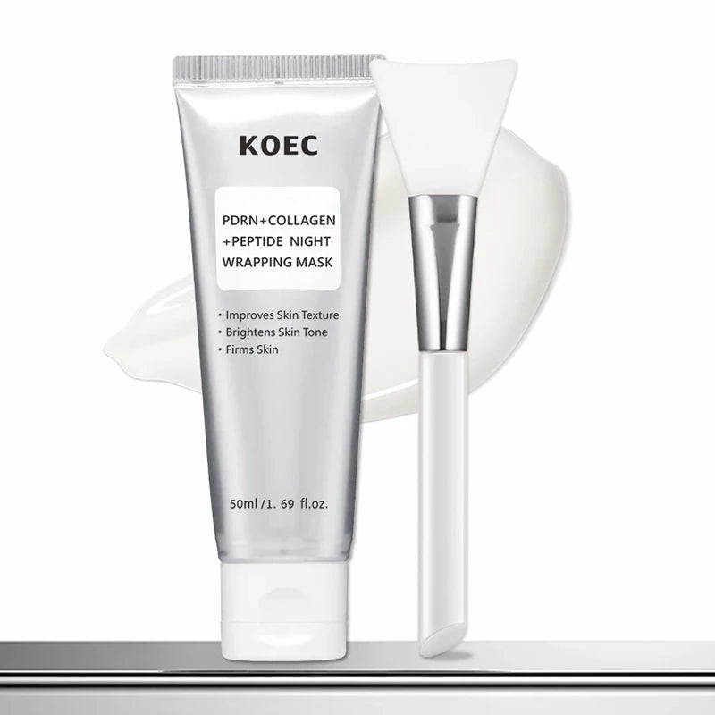 Collagen Pdrn Peptide Peel Off Mask Brightening Firming Deeply Hydrating Skin Care Mask With Brush Nourishing Skin Facial Mask Peaceful Pleasures Health and Wellness