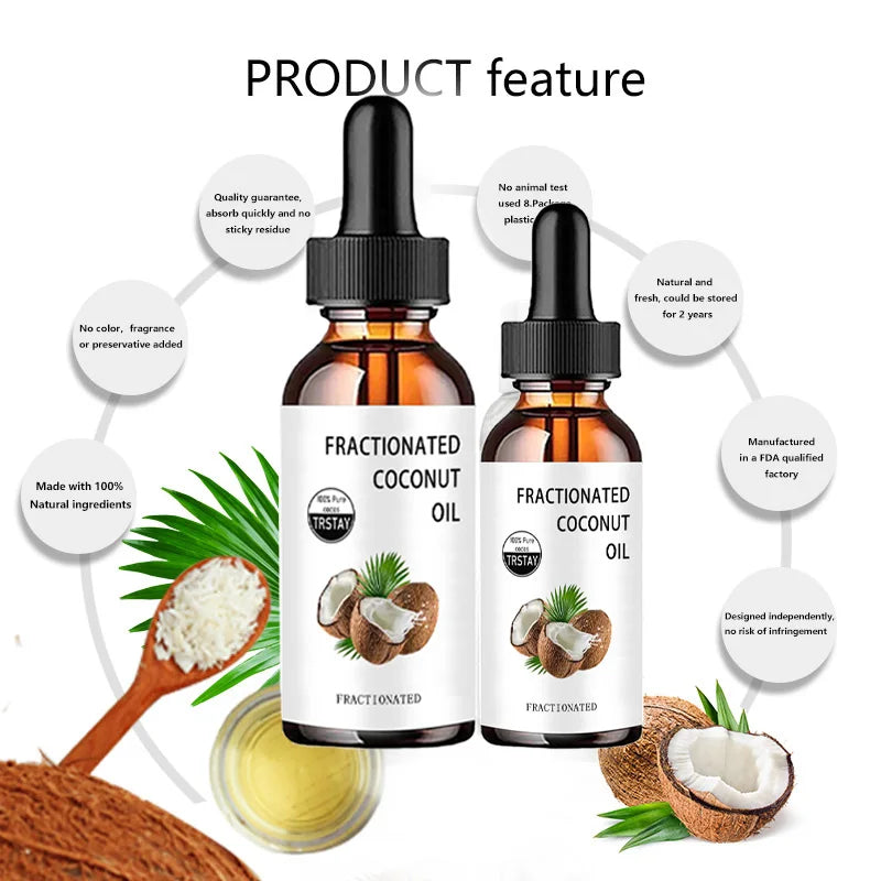 TRSTAY Pure Fractionated Coconut Oil – Anti-Aging Face & Body