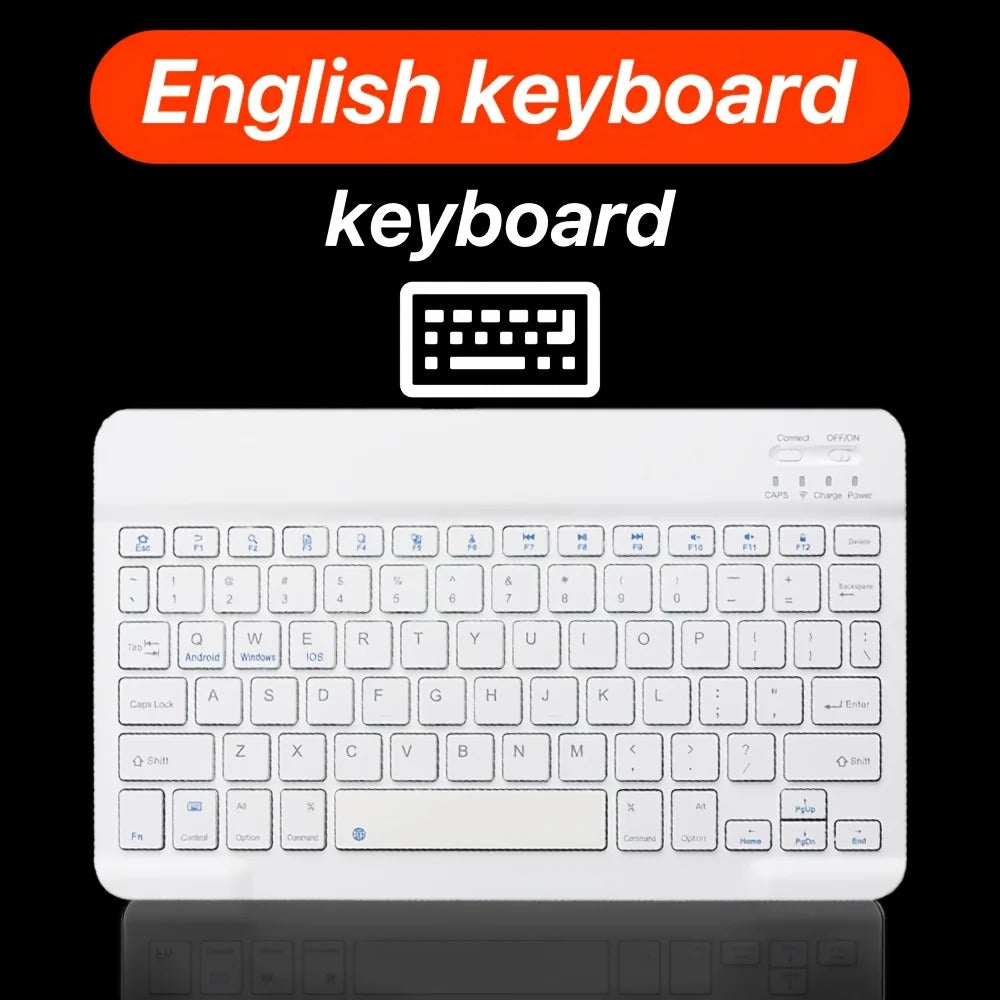 Ultra-Slim Wireless Keyboard Mini 78-Key Bluetooth-compatible Rechargeable Keyboard For Android IOS Windows for PC iPad Tablet Peaceful Pleasures Health and Wellness White Keyboard